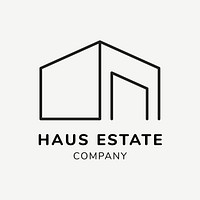 Real estate logo, business template for branding design psd, haus estate company text