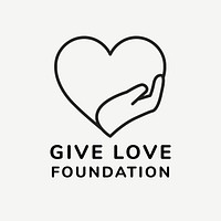 Charity logo template, non-profit branding design psd