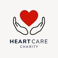 Charity logo template, non-profit branding design psd