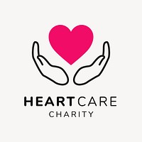 Charity logo template, non-profit branding design psd