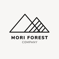 Green business logo template, branding design vector, mori forest company text