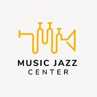 Music school logo template, entertainment business branding design vector