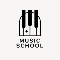 Music school logo template, entertainment business branding design vector