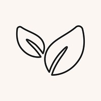 Leaf icon, natural product symbol flat design vector illustration