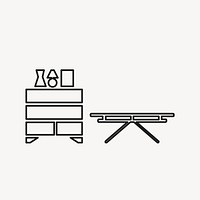 Furniture icon, home decor symbol flat design illustration