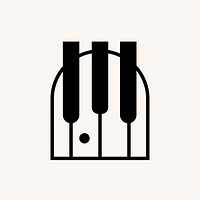 Piano icon, music symbol flat design vector illustration