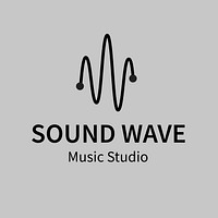 Music business logo template, branding design psd, music studio text