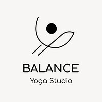 Yoga studio logo template, health & wellness business branding design psd