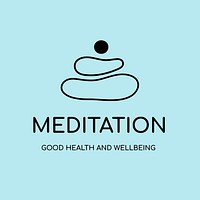Spa logo template, health & wellness business branding design psd, meditation text