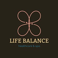 Spa logo template, health & wellness business branding design vector, life balance text