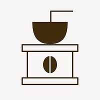 Coffee logo, food icon flat design vector illustration, manual coffee grinder