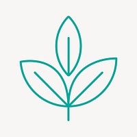 Leaf icon, natural product symbol flat design vector illustration