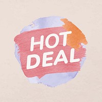 Hot deal  badge sticker, paint texture, shopping image vector