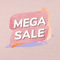 Mega sale badge clipart, paint texture, shopping image