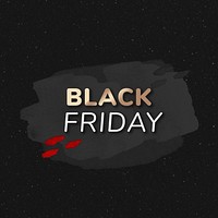 Black Friday sale badge sticker, paint texture, shopping image psd