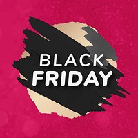 Black Friday sale badge sticker, paint texture, shopping image vector