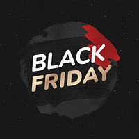 Black Friday sale badge sticker, paint texture, shopping image vector