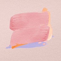 Valentine's day badge sticker, pastel pink brush stroke texture psd
