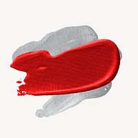 Red paint badge sticker, acrylic texture, abstract blank design space vector