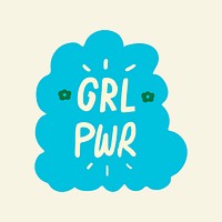 Girl power sticker collage psd, woman empowerment concept 