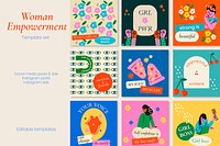 Woman empowerment instagram story template, editable social media story and background wallpaper psd