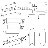 Set of ribbon banner vectors