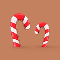 Christmas candy cane, 3D design vector