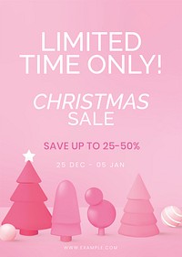 Christmas sale poster template, online shopping vector