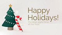 Happy holidays presentation template, Christmas tree psd