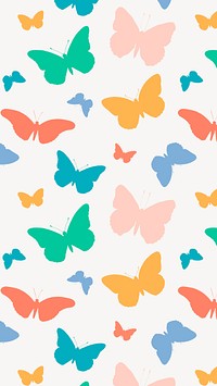 Colorful butterfly iPhone wallpaper pattern vector