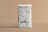 Paper bag mockup, reusable packaging, minimal terrazzo style, psd