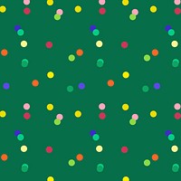 Christmas background, cute polka dot pattern in green vector