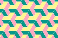 Cute heart background, pink geometric pattern colorful design vector