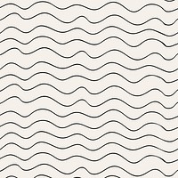 Wavy pattern background black doodle vector, simple design