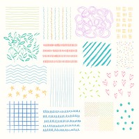 Colorful doodle element set vector