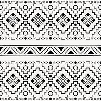 Ethnic pattern background, black and white seamless Aztec design, psd