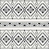 Ethnic seamless pattern background, black and white geometric design, vector