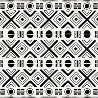 Tribal seamless pattern background, black and white geometric design, psd