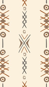 Aesthetic phone wallpaper, tribal aztec pattern design, earth tone geometric style