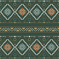 Tribal seamless pattern background, green geometric design, psd