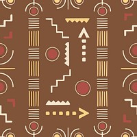 Tribal pattern background, brown seamless geometric design, psd