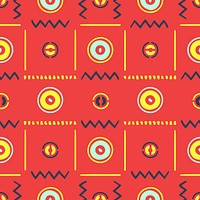 Tribal pattern background, colorful seamless geometric design, psd