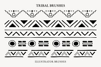 Tribal pattern illustrator brush, geometric design, vector add-on set