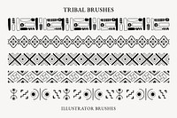 Tribal Aztec pattern illustrator brush, geometric design, vector add-on set