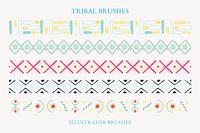 Illustrator brush, ethnic geometric pattern, vector add-on set