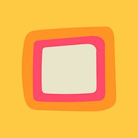 Retro abstract square illustration, colorful design on yellow background