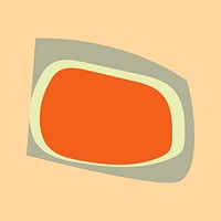 Retro abstract illustration, colorful design on pastel orange background