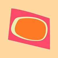 Retro abstract illustration, colorful design on pastel orange background