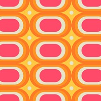 Geometric oval pattern background, retro colorful design psd