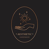 Handmade aesthetic logo template, editable minimal design psd